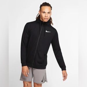 Nike Men’s Dri-FIT Full-Zip Training Hoodie Jacket Black/White Sz L